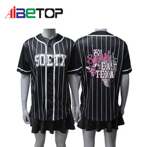 Camisa de béisbol sublimada personalizada Uniforme azul y negro Personalización Botón juvenil Uniforme de béisbol Diseño libre - Product Image 2