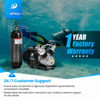 Compresseur d'air PCP à double cylindre haute pression TUDIVING 4500psi 300bar pour la plongée, le paintball, la plongée avec tuba, les sports nautiques, la chasse