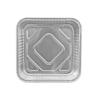 Barquette alimentaire carrée jetable en aluminium et PP recyclable, écologique, pour cuisson et pâtisserie, avec capacité personnalisable