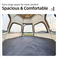 Tenda & Kanopi Camping 2-in-1 Ukuran Besar, Alas Oxford Anti Air, Lapisan Perak Taffeta, Tempat Berlindung Keluarga untuk Luar Ruangan 240/280cm