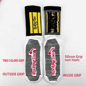 Calcetines de fútbol para hombre, venta al por mayor, muestra gratis, logotipo personalizado, rendimiento, deportes, antideslizantes - Product Image 5