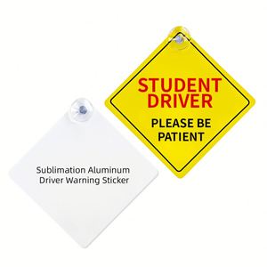 Panneaux de signalisation « Bébé à bord » en aluminium vierge personnalisables avec ventouse, pour sublimation, signalisation d'avertissement automobile - Product Image 2