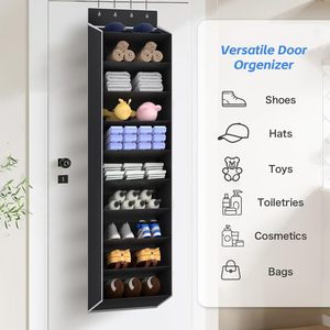 Over the Door <b>Shoe</b> Organizer Storage <b>Rack</b> with 10 Tiers, Deep Pockets <b>Hanging</b> <b>Shoe</b> <b>Rack</b> for Door, Fit 20 Pairs <b>Shoes</b> Black Plast - Product Image 6