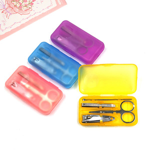Nail Care Set 4 Piece Metal Manicure Tools With Scissors Clippers And <b>Ear</b> <b>Pick</b> For Home Use Pink Boxed - Product Image 5