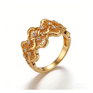 Bague de fiançailles personnalisée en or massif plaqué or 10K/14K avec diamant de laboratoire et zircon, style cluster, unisexe, pour anniversaire et fête - Product Image 1
