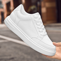 Chaussures de Skateboard et de Marche Décontractées pour Hommes et Femmes, Tendance 2025, à Lacets, en Cuir Véritable, Respirantes et Rehaussantes
