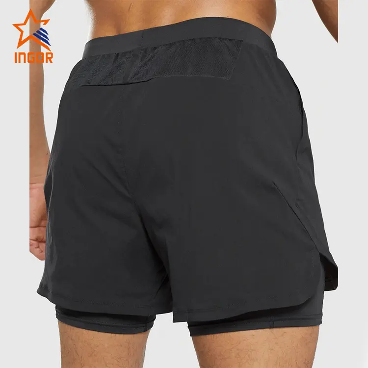 Running Wear Men Polyester Custom Compression Sweat Training Workout Fitness Athletic Sports Running Gym Shorts Men