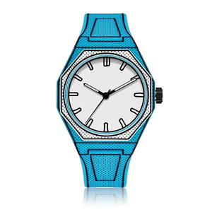 Reloj de silicona con líneas y puntos finos, moderno, deportivo, informal, adecuado para estudiantes, resistente al agua, reloj de cuarzo - Product Image 2