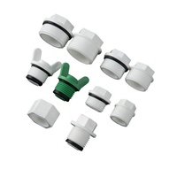 Vente directe d'usine, raccords de tuyauterie en plastique PPR, petit filetage mâle, bouchon de vidange, couleur blanche avec joint torique