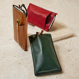 Luxury Genuine Litchi Leather Phone <strong>Bag</strong> Pen <strong>Loop</strong> Travel Slim Eyewear <strong>Sunglasses</strong> case - Product Image 6