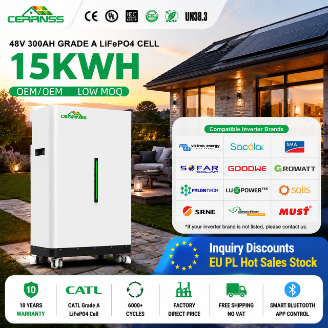 CERRNSS 48V 300Ah 200Ah Solar Lithium LiFePO4 Battery Pack 10kwh 15kwh 30kwh 48v 100 Ah LiFePO4 Home Energy Storage Battery