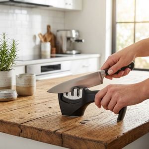 Aiguiseur de couteaux de cuisine multifonctionnel en céramique rapide pour la maison, en acier au tungstène et diamant, écologique, affûtage en quatre étapes - Product Image 1