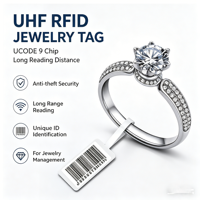 Etiqueta RFID UHF Cardy para Joyería, Etiqueta de Seguridad de Largo Alcance (0-10m) para Control de Inventario de Joyería, Gestión de Activos, Venta Minorista