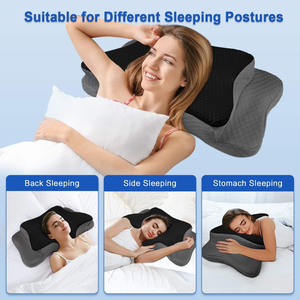 Oreiller cervical pour soulager la douleur, soutien du cou, oreiller ergonomique réglable, oreiller orthopédique en mousse à mémoire de forme inodore pour dormir - Product Image 4
