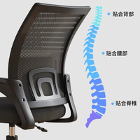 Chaise de bureau ergonomique avec dossier en maille, réglable en hauteur, pivotante à 360°, chaise d'ordinateur respirante en maille avec soutien lombaire