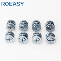 ROEASY 3 en 1 boulons de connexion d'armoire raccords goujon en plastique excentrique came meubles armoire vis goujon boulon