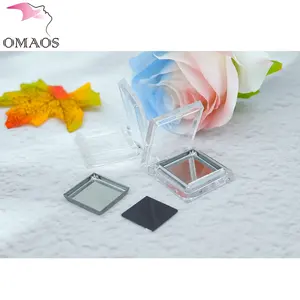 Wholesale Portable Single Color Square Shape Eyeshadow Case Custom Transparent Plastic Eyeshadow Case