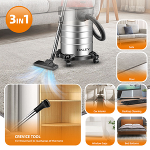 Aspirateur professionnel industriel électrique humide/sec Haley-2025 <span class=keywords><strong>30L</strong></span> 2800W avec cuve en acier inoxydable pour extérieur, usage commercial, voiture et camping-car - Product Image 3