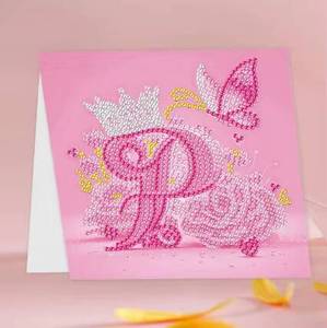 Tarjeta de Cumpleaños con Pintura de Diamantes DIY, Serie del Alfabeto, 26 Letras con Sobre, Regalo para Niños - Product Image 2