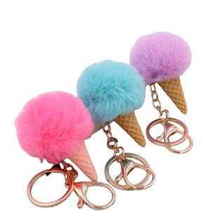 Nouveau porte-clés pompon en forme de cornet de glace mignon, design de gros, pour sac à dos, pendentif, cadeau promotionnel - Product Image 6