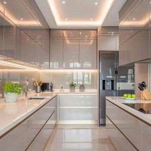 Juego <span class=keywords><strong>de</strong></span> Muebles <span class=keywords><strong>de</strong></span> Cocina Modulares Modernos <span class=keywords><strong>de</strong></span> <span class=keywords><strong>Aluminio</strong></span> Ecológico <span class=keywords><strong>con</strong></span> Cajones y Cestas, Diseño Europeo para Villas, Apartamentos y Hospitales - Product Image 2