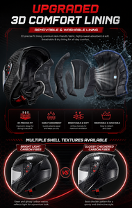 Nouveau casque de moto Kaizehui unisexe Predator Classic intégral en ABS, double visière, compatible HANS, homologué DOT - Product Image 6