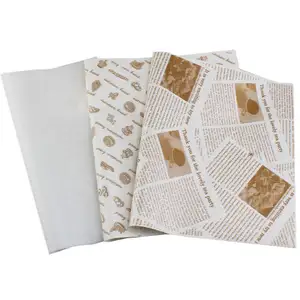 Custom printing Waterproof deli wrapping paper Modern simplicity Food grade baking greaseproof paper Sandwich wrapper paper