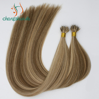 Extensions de cheveux naturels russes Remy, 12a, Micro-lien, anneau Nano, Double dessin, pointes