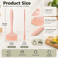Pinceau de cuisine en silicone de qualité alimentaire, résistant à la chaleur, pour barbecue, pâtisserie et cuisson