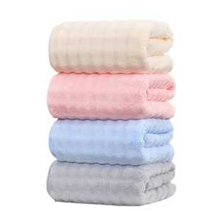 Grande serviette de bain en velours corail épaissi 90x175cm, tissage ananas, séchage rapide, absorbante, pour adultes, bordure brodée, cadeau - Product Image 4