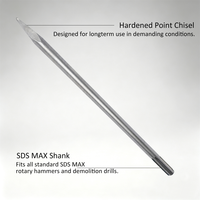 Burin à pointe SDS MAX pour briser le béton, burin pour marteau perforateur rotatif, démolition de maçonnerie et de pierre, burin SDS MAX robuste
