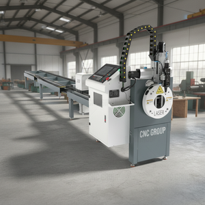 Automatic Chuck Fiber Laser Tube Cutting <b>Machine</b> for Brass Metal Pipes and Round Pipes New BMP Supported - Product Image 1