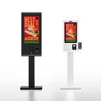 Kiosque de commande en libre-service 27 pouces 32 pouces à fixation murale Android 14 avec paiement interactif et imprimante 80 mm