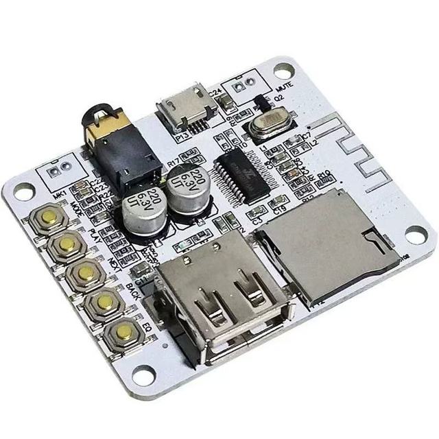 Audio Receiver Board with USB TF Card Slot Decode A7-004 Stereo 5V Amplifier Board Wireless Bluetooth Module 5.0 Audio Reception