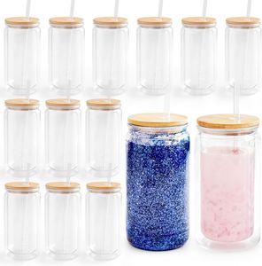 Wholesale Hot Sale 12oz 16oz 20oz Pre-Drilled Double Wall BPA Free Heat-Resistant High Borosilicate Glass Snow Globe Tumbler - Product Image 1