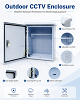 Boîtier de distribution électrique IP54 résistant aux intempéries, monté sur poteau, avec surveillance CCTV, ventilé, pour batterie