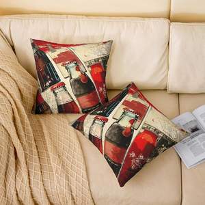 Housse de coussin moderne et artistique, housse de coussin en lin colorée en forme de bouteille de boisson king Cola, adaptée à la décoration de la maison - Product Image 3
