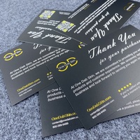 Cartes d'insertion personnalisées avec code QR noir mat pour guide d'impression et remerciement, pour marques de cosmétiques et de soins de la peau