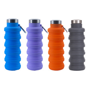 Yürüyüş ve seyahat için taşınabilir katlanabilir silikon spor su şişesi - Product Image 1