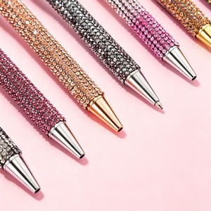 <span class=keywords><strong>Stylo</strong></span> bille rétractable en métal haut de gamme avec incrustation de strass, <span class=keywords><strong>stylo</strong></span> gel en gros avec logo personnalisé, idéal pour l'écriture quotidienne - Product Image 4