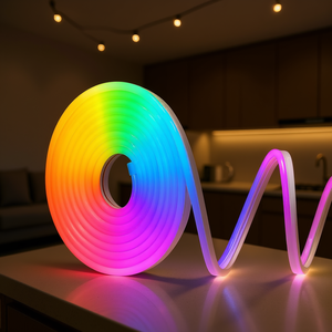 Tira de Luces LED RGB IC de Neón, 16.4 Pies, Flexible, Control por Aplicación, Luces Inteligentes para Interiores, Resistente al Agua IP65 - Product Image 2