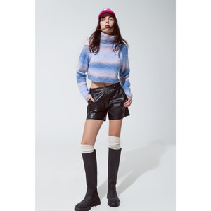 Pantaloncini corti in similpelle con dettaglio in vita - Product Image 4