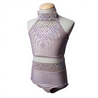 Costume de danse moderne professionnel pour femmes, robe de danse contemporaine lyrique, robe de danse de salon en spandex et maille, tenue de performance et de compétition