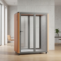 LIWEI Capsule de bureau privée pour 1/2/4 personnes, insonorisée 30 dB, écologique, minimaliste, pour la maison, le bureau, l'école, les bâtiments de bureaux, en verre