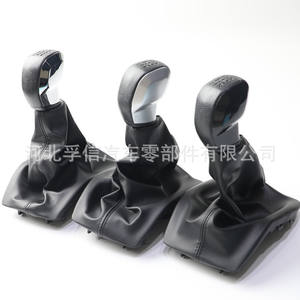 Pomo de palanca de cambios para Peugeot 2008A94, de plástico PU, mate, electrochapado, negro brillante, ergonómico. - Product Image 1