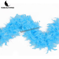 Écharpe bleue en plumes de dinde Chandelle pour la décoration de la maison, les fêtes, les mariages, Noël, l'artisanat, les vêtements, les costumes, la danse, les accessoires