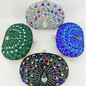 Tas Selempang Bunga Matahari Berkilau Kristal Clutch Floral untuk Pesta Pernikahan Prom Wanita Tas Rantai Berlian Imitasi Bling-bling - Product Image 5