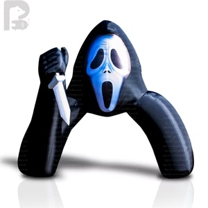 Arche gonflable géante LED Ghostface Scream, Arche Grim Reaper, Porte d'<span class=keywords><strong>horreur</strong></span> pour maison hantée/jardin/terrain/balade d'automne - Product Image 3