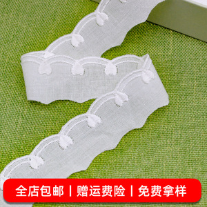 Cinta de encaje bordada de algodón con forma de corazón blanco, borde ondulado de 2,5 cm de ancho, para costura, accesorios de manualidades para el cabello y la ropa. - Product Image 4
