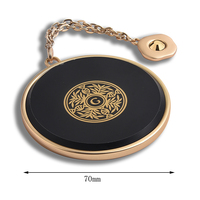 Miroir de poche en chaîne avec logo personnalisé Miroir cosmétique promotionnel avec porte-monnaie en PU avec pendentif à breloques